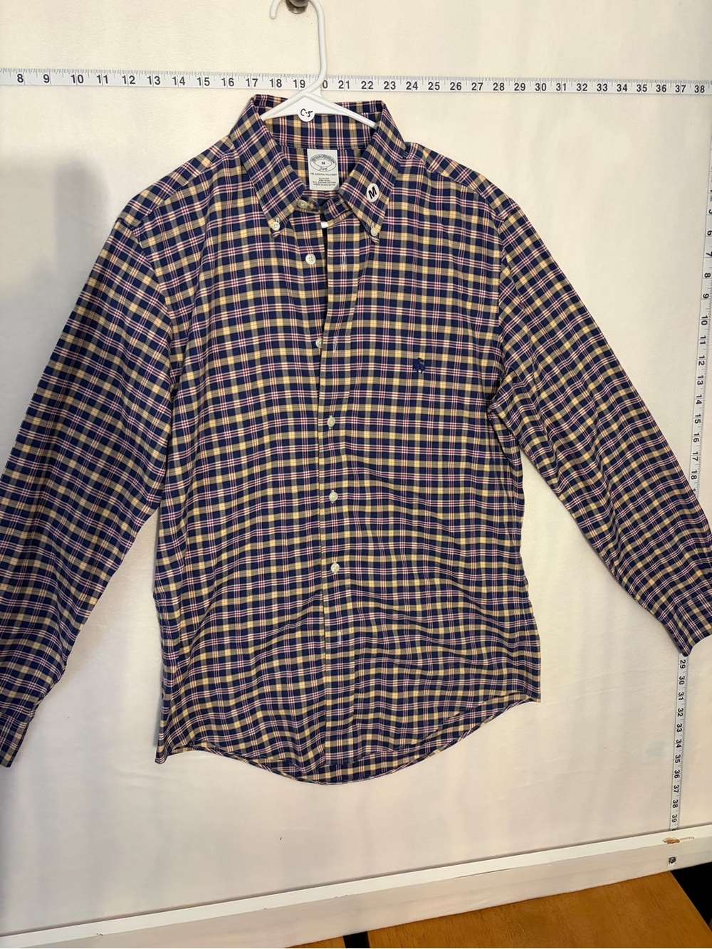 Brooks Brothers Plaid Button-Down Shirt - Navy, Yellow & Pink